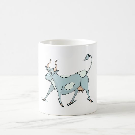 Mug Magique Vache sur des patins de glace (Centre)