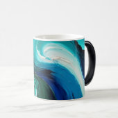 Mug Magique Vagues bleues art abstrait (Devant droit)