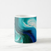 Mug Magique Vagues bleues art abstrait (Centre)