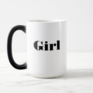 Mug Magique Vaisselle à texte "Fille" imprimé Élégant