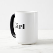 Mug Magique Vaisselle à texte "Fille" imprimé Élégant (Devant gauche)