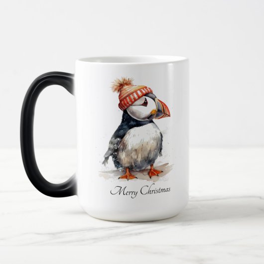 Mug Magique Vaisselle de Noël Magic Puffin (Gauche)