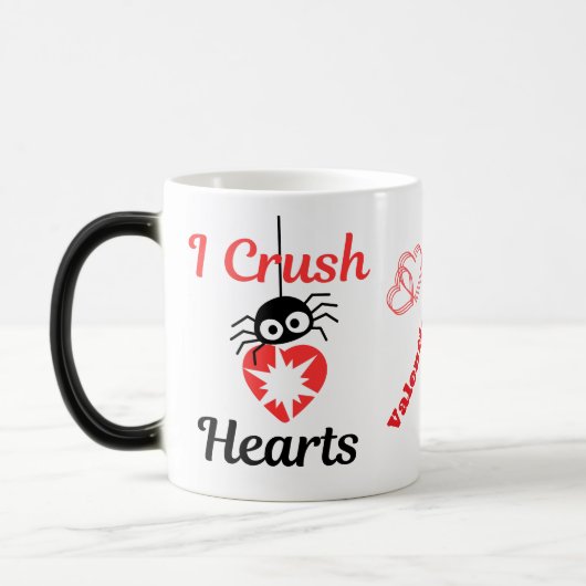 Mug Magique Valentine's I Crush Hearts mignon araignée | (Gauche)