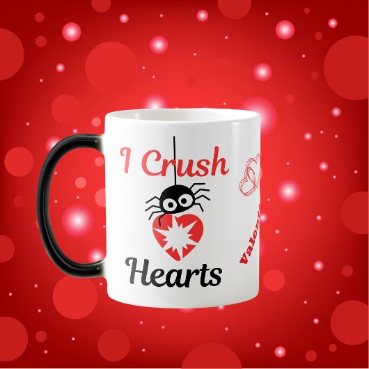 Mug Magique Valentine's I Crush Hearts mignon araignée |