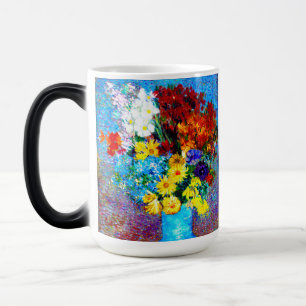 Mug Magique Van Gogh Flowers dans un Vase Bleu