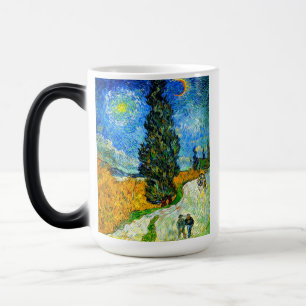 Mug Magique Van Gogh Road avec Cypress et Star