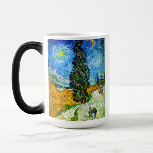 Mug Magique Van Gogh Road avec Cypress et Star (Gauche)