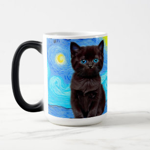 Mug Magique Van Gogh Starry Night Black Cat