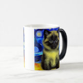 Mug Magique Van Gogh Starry Nuit Siamese Cat (Devant droit)