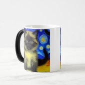 Mug Magique Van Gogh Starry Nuit Siamese Cat (Devant gauche)