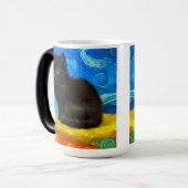 Mug Magique Van Gogh Style Starry Night Cat (Devant gauche)