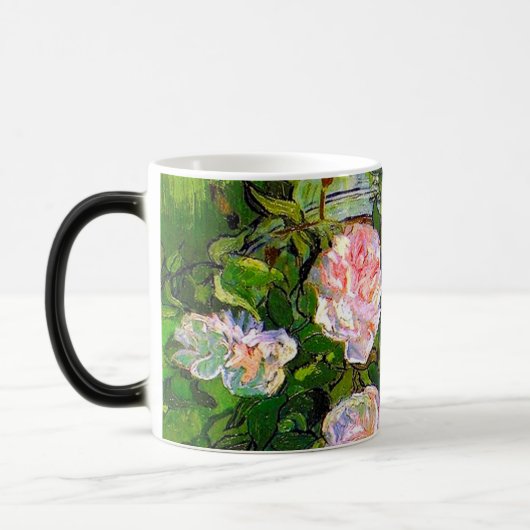 Mug Magique Van Gogh Vie morte avec des roses roses roses (Gauche)