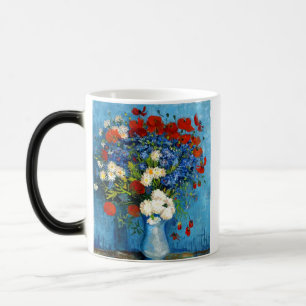 Mug Magique Vase Van Gogh avec bleuets et coquelicots
