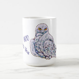 Mug Magique Verre coloré Chouette neige Art numérique