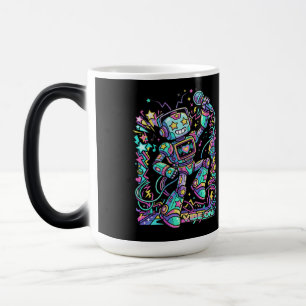 Mug Magique VIBE ON Neon Robot DJ – Mascotte musicale colorée