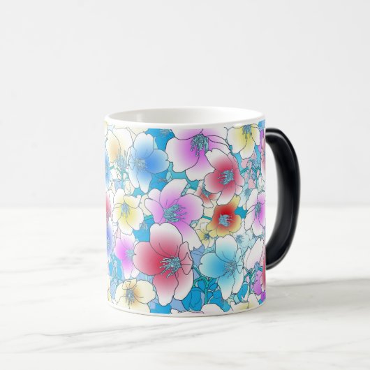 Mug Magique Vibrant Floral Motif sans joint (Devant droit)