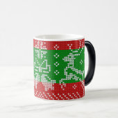 Mug Magique Vilain chandail cloches Xmas rennes crochet (Devant droit)