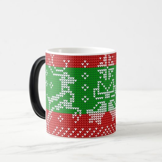 Mug Magique Vilain chandail cloches Xmas rennes crochet (Devant gauche)