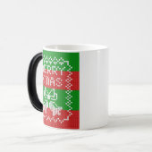 Mug Magique Vilain pull motif sonnettes Joyeux fils Xmas (Devant gauche)