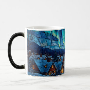 Mug Magique Village d'hiver en vitrail
