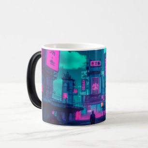 Mug Magique Ville Cyberpunk Néon Joueur Futuriste