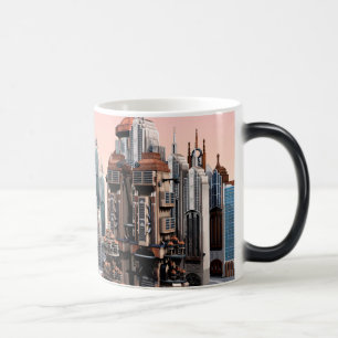 Mug Magique Ville de fantasy futuriste Art de paysage urbain S
