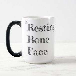 Mug Magique Visage d'os au repos – Café crâne drôle