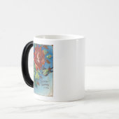 Mug Magique Voeux d'anniversaire vintages Rose et oiseau (Devant gauche)