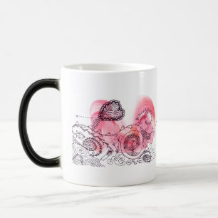 Mug Magique Voitures de course Valentine Imaginaire Rose et ro