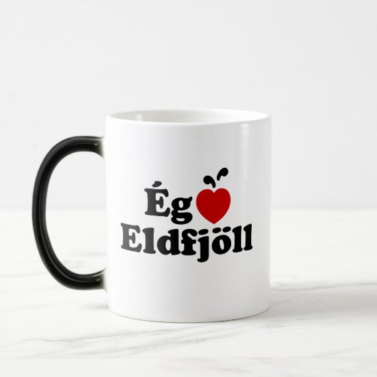 Mug Magique Volcans I Heart (Love) [Ég Elska Eldfjöll] (Gauche)