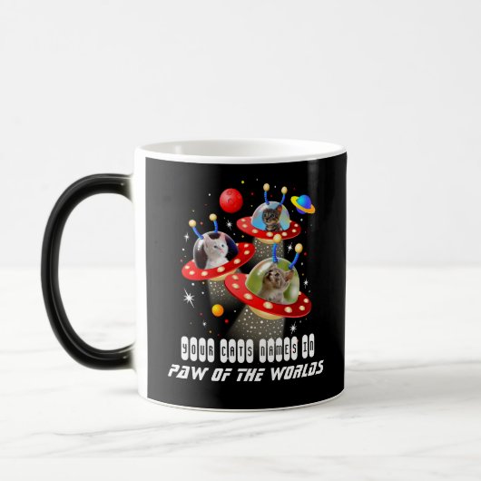 Mug Magique Vos 3 chats dans un Alien Spacship UFO Sci Fi Film (Gauche)
