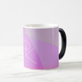 Mug Magique Vos initiales de chevauchement | Géométrique rose  (Devant droit)