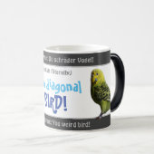 Mug Magique Vous oiseau diagonal - stupide traduit allemand! (Devant droit)