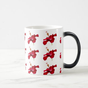 Mug Magique Vue latérale de l'Hibiscus rouge