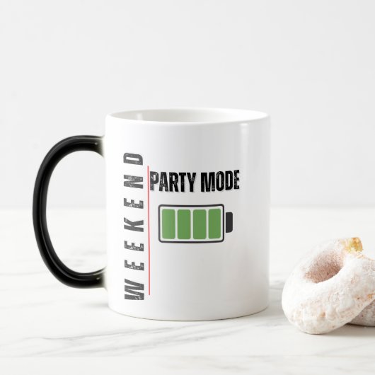 Mug Magique Weekend Party Mode – Full Battery Energy Design (Avec donut)