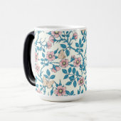 Mug Magique Wild roses and butterflies /pink/blue/off white (Devant gauche)