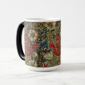 Mug Magique William Morris Élégant motif floral rouge vert (Devant gauche)
