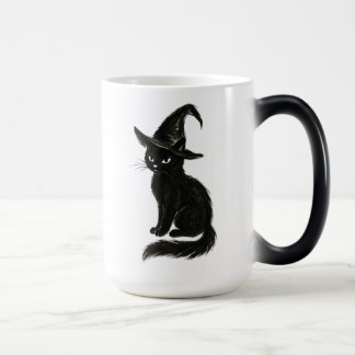 Mug Magique Witch’s Cat – Black Ink Halloween Illustration on 