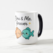 Mug Magique You & Me Forever Cute Poisson Couple Design (Devant droit)