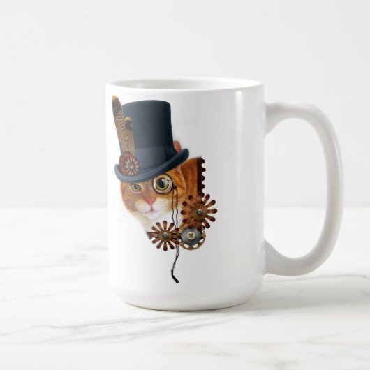 Mug Magnétique de chat de Steampunk (Droite)