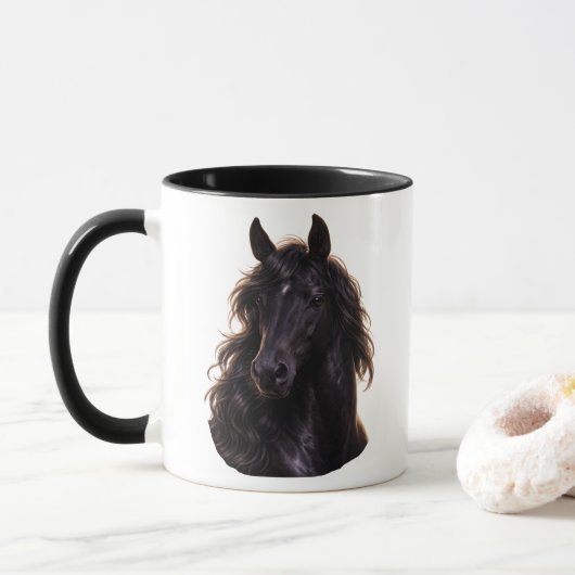 Mug Magnificent Black Stallion (Avec donut)