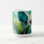 Mug Magnifique, Abstrait Sarcelle, Vert, Émeraude, Bot (Centre)