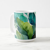 Mug Magnifique, Abstrait Sarcelle, Vert, Émeraude, Bot (Devant gauche)