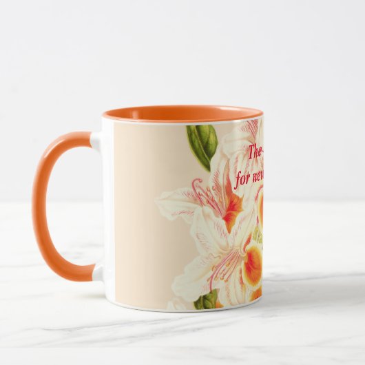 Mug Magnifique azalée, orange florale (Gauche)