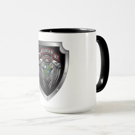 Mug Magnifique Bat STB 75th Ranger Regimental Scroll (Devant droit)