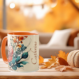 Mug Magnifique bouquet bohème d'automne personnalisé