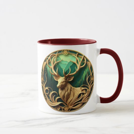 Mug Magnifique buck regardant dans une forêt sereine (Droite)