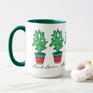 Mug Magnifique Cactus Aquarelle En Beau Pot