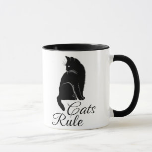 Mug Magnifique chat assis de dos avec le texte "Les ch