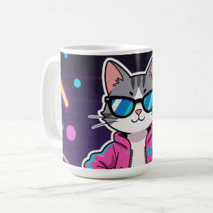 Mug Magnifique Cool Retro Gamer Cat Full Image